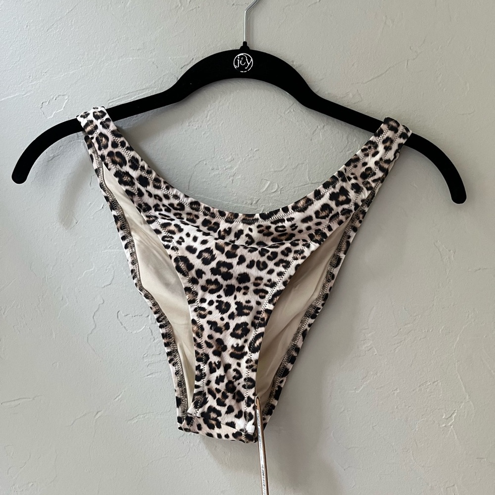 SKIMS Leopard Print Bikini Bottoms in Cream, Black, Brown